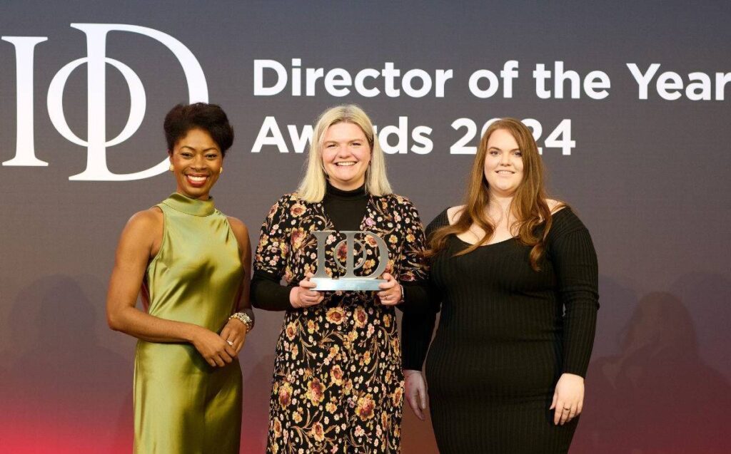 Bethan Vincent with the IoD Start-up and Young Director of the Year award.